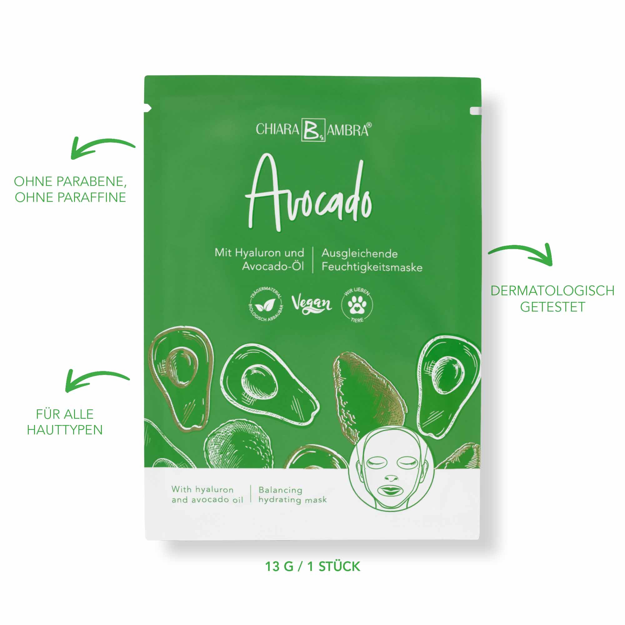 CHIARA AMBRA® Tuchmaske Avocado