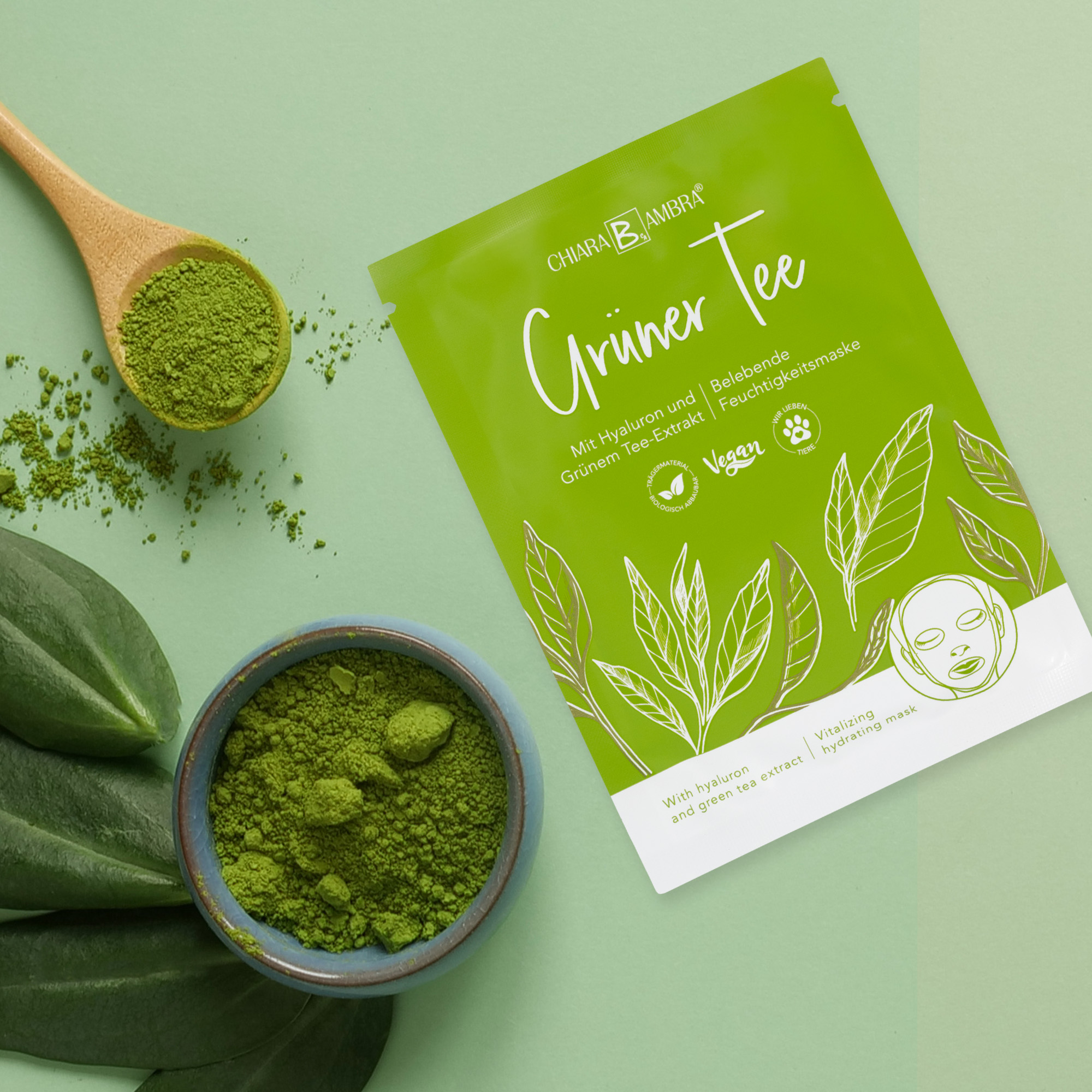 CHIARA AMBRA® Tuchmaske Grüner Tee