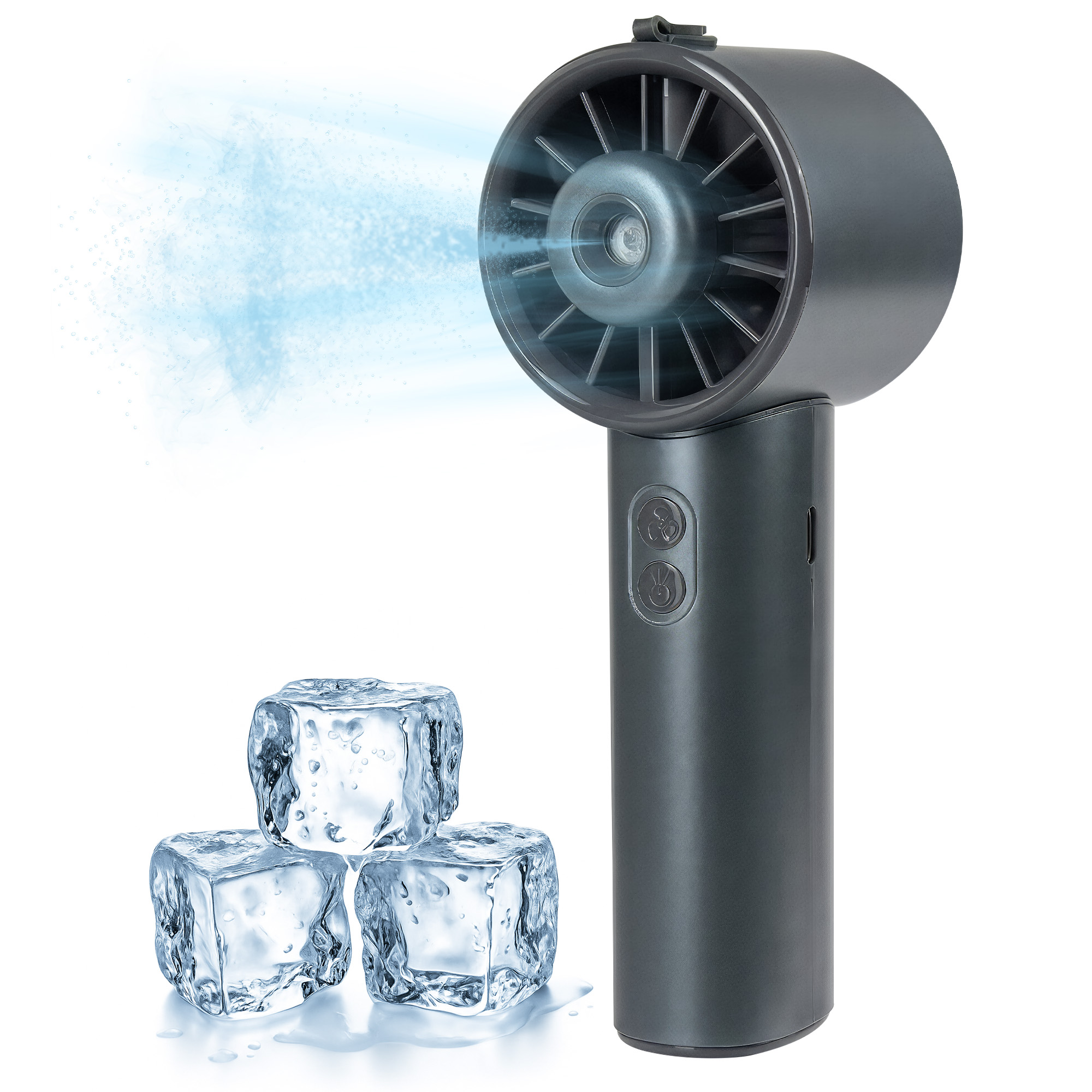 Portable handheld fan with spray mist function | Black | black | C17798